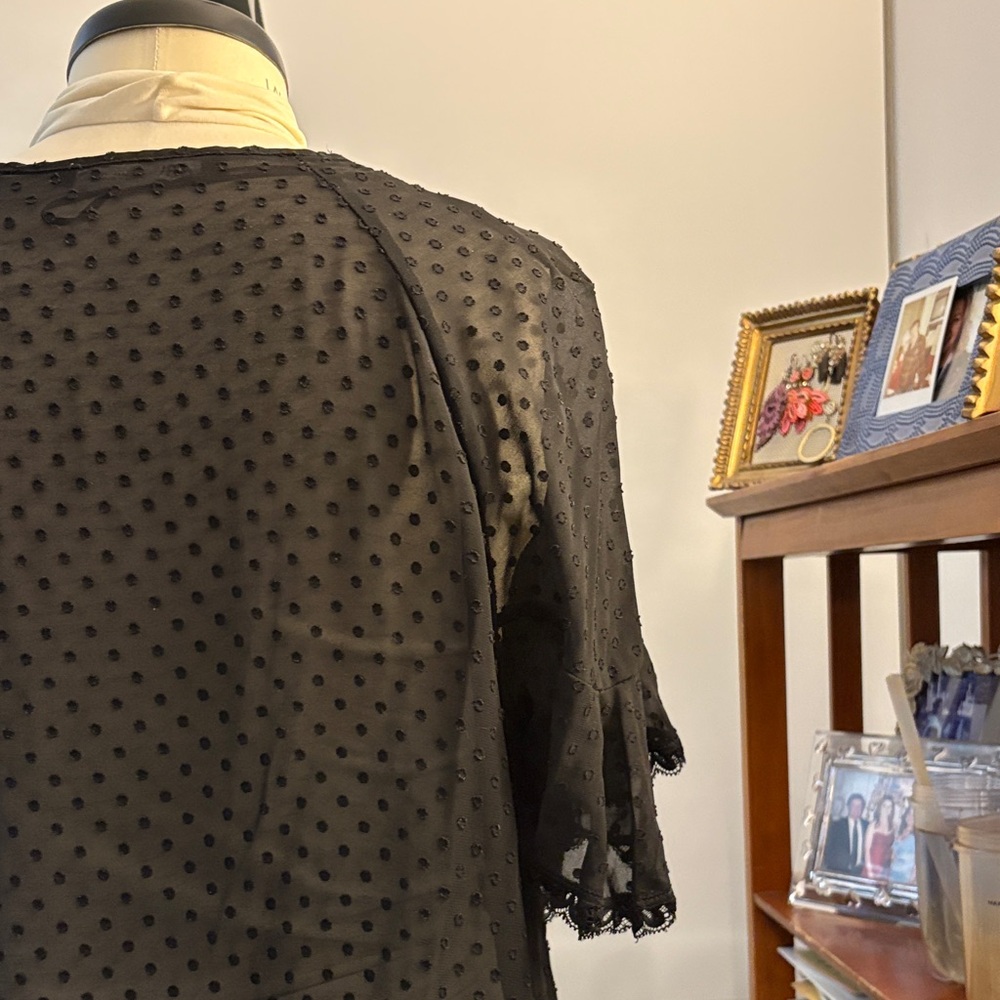 Zara Black Sheer Layered Blouse - Picture 12 of 14